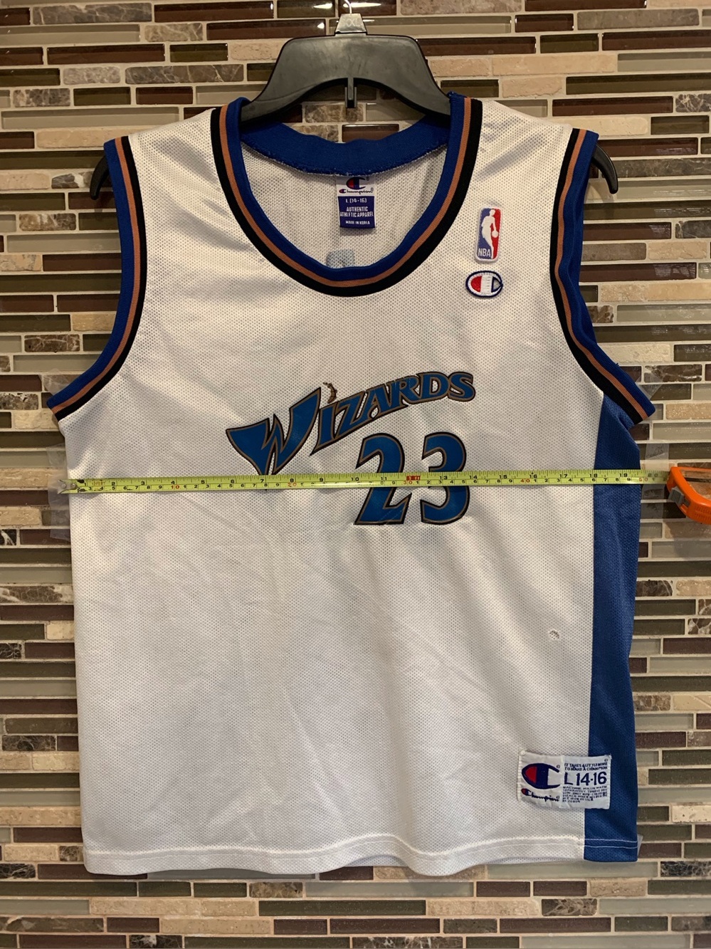 Michael Jordan Washington Wizards #23 Jersey Champion NBA Youth L - Picture 10 of 10